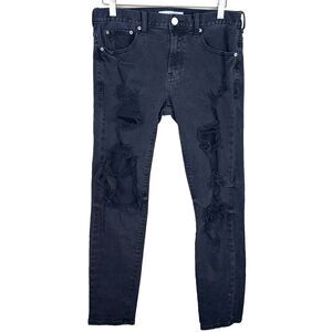 PacSun Jeans Men's Size 30x30 Distressed Comfort Stretch Dark Black Skinny Denim